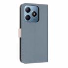 For Realme C63 4G Global / C61 Metal Bow Leather Phone Case with Hand Strap(Light Blue) - 3