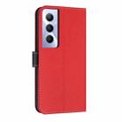 For Realme C65 4G Global Metal Bow Leather Phone Case with Hand Strap(Red) - 3