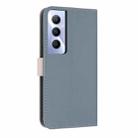 For Realme C65 4G Global Metal Bow Leather Phone Case with Hand Strap(Light Blue) - 3