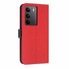 For Realme C75 4G Global / P3x Metal Bow Leather Phone Case with Hand Strap(Red) - 3