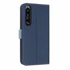 For Sony Xperia 1 IV Metal Bow Leather Phone Case with Hand Strap(Dark Blue) - 3