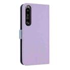 For Sony Xperia 1 IV Metal Bow Leather Phone Case with Hand Strap(Purple) - 3