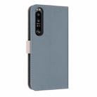 For Sony Xperia 1 IV Metal Bow Leather Phone Case with Hand Strap(Light Blue) - 3