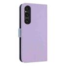 For Sony Xperia 1 V Metal Bow Leather Phone Case with Hand Strap(Purple) - 3