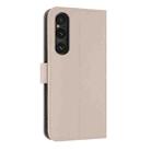 For Sony Xperia 1 V Metal Bow Leather Phone Case with Hand Strap(Apricot) - 3