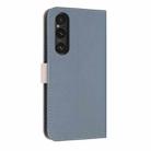 For Sony Xperia 1 V Metal Bow Leather Phone Case with Hand Strap(Light Blue) - 3