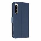 For Sony Xperia 5 IV Metal Bow Leather Phone Case with Hand Strap(Dark Blue) - 3