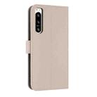 For Sony Xperia 5 IV Metal Bow Leather Phone Case with Hand Strap(Apricot) - 3