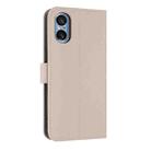 For Sony Xperia 5 V Metal Bow Leather Phone Case with Hand Strap(Apricot) - 3
