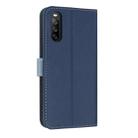 For Sony Xperia 10 V Metal Bow Leather Phone Case with Hand Strap(Dark Blue) - 3