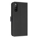 For Sony Xperia 10 V Metal Bow Leather Phone Case with Hand Strap(Black) - 3