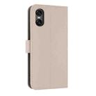 For Sony Xperia 10 VI Metal Bow Leather Phone Case with Hand Strap(Apricot) - 3