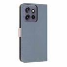For Motorola Edge 50 Neo 5G Metal Bow Leather Phone Case with Hand Strap(Light Blue) - 3