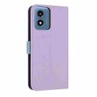 For Motorola Moto G Play 2024 Metal Bow Leather Phone Case with Hand Strap(Purple) - 3