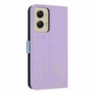 For Motorola Moto G Stylus 5G 2024 Metal Bow Leather Phone Case with Hand Strap(Purple) - 3