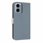 For Motorola Moto G05 / E15 Metal Bow Leather Phone Case with Hand Strap(Light Blue) - 3