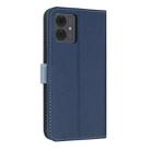 For Motorola Moto G14 4G / G64 JP Metal Bow Leather Phone Case with Hand Strap(Dark Blue) - 3