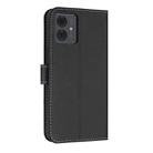 For Motorola Moto G14 4G / G64 JP Metal Bow Leather Phone Case with Hand Strap(Black) - 3