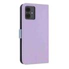 For Motorola Moto G14 4G / G64 JP Metal Bow Leather Phone Case with Hand Strap(Purple) - 3