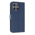 For Motorola Moto G15 / G15 Power Metal Bow Leather Phone Case with Hand Strap(Dark Blue) - 3