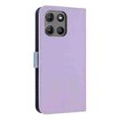 For Motorola Moto G15 / G15 Power Metal Bow Leather Phone Case with Hand Strap(Purple) - 3