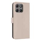 For Motorola Moto G15 / G15 Power Metal Bow Leather Phone Case with Hand Strap(Apricot) - 3