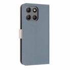 For Motorola Moto G15 / G15 Power Metal Bow Leather Phone Case with Hand Strap(Light Blue) - 3