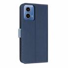 For Motorola Moto G35 Metal Bow Leather Phone Case with Hand Strap(Dark Blue) - 3