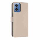 For Motorola Moto G35 Metal Bow Leather Phone Case with Hand Strap(Apricot) - 3