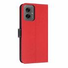For Motorola Moto G55 Metal Bow Leather Phone Case with Hand Strap(Red) - 3