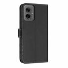 For Motorola Moto G55 Metal Bow Leather Phone Case with Hand Strap(Black) - 3