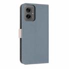For Motorola Moto G55 Metal Bow Leather Phone Case with Hand Strap(Light Blue) - 3