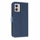 For Motorola Moto G73 5G Metal Bow Leather Phone Case with Hand Strap(Dark Blue) - 3