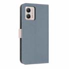 For Motorola Moto G73 5G Metal Bow Leather Phone Case with Hand Strap(Light Blue) - 3