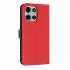 For Motorola Moto G75 5G Metal Bow Leather Phone Case with Hand Strap(Red) - 3