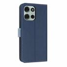 For Motorola Moto G75 5G Metal Bow Leather Phone Case with Hand Strap(Dark Blue) - 3