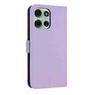 For Motorola Moto G75 5G Metal Bow Leather Phone Case with Hand Strap(Purple) - 3