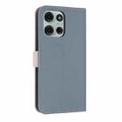For Motorola Moto G75 5G Metal Bow Leather Phone Case with Hand Strap(Light Blue) - 3