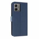 For Motorola Moto G84 5G Metal Bow Leather Phone Case with Hand Strap(Dark Blue) - 3