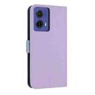 For Motorola Moto G85 5G Metal Bow Leather Phone Case with Hand Strap(Purple) - 3