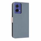 For Motorola Moto G85 5G Metal Bow Leather Phone Case with Hand Strap(Light Blue) - 3