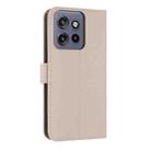 For Motorola Moto G56 5G Metal Bow Leather Phone Case with Hand Strap(Apricot) - 3