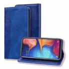 For Samsung Galaxy A10e Business Stitching Horizontal Flip Leather Case with Double Folding & Bracket & Card Slots & Photo Frame & Wallet(Sapphire Blue) - 1