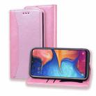 For Samsung Galaxy A10e Business Stitching Horizontal Flip Leather Case with Double Folding & Bracket & Card Slots & Photo Frame & Wallet(Rose Gold) - 1
