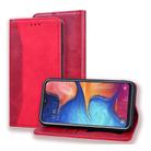 For Samsung Galaxy A20 / A30 Business Stitching Horizontal Flip Leather Case with Double Folding & Bracket & Card Slots & Photo Frame & Wallet(Red) - 1