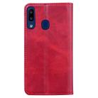 For Samsung Galaxy A20 / A30 Business Stitching Horizontal Flip Leather Case with Double Folding & Bracket & Card Slots & Photo Frame & Wallet(Red) - 8