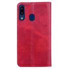 For Samsung Galaxy A20 / A30 Business Stitching Horizontal Flip Leather Case with Double Folding & Bracket & Card Slots & Photo Frame & Wallet(Red) - 8