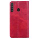 For Samsung Galaxy A21 Business Stitching Horizontal Flip Leather Case with Double Folding & Bracket & Card Slots & Photo Frame & Wallet(Red) - 8