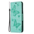 For Samsung Galaxy S20 FE 5G / S20 Lite Embossing Two Butterflies Pattern Horizontal Flip PU Leather Case with Holder & Card Slot & Wallet & Lanyard(Green) - 1