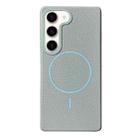 For Samsung Galaxy S23 5G Thin Circle MagSafe Litchi Grain TPU Phone Case(Light Blue) - 1